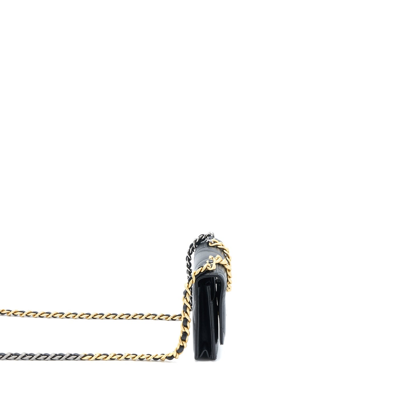 Chanel 19 on Lambskin Hardware Multicolour Black Wallet Case