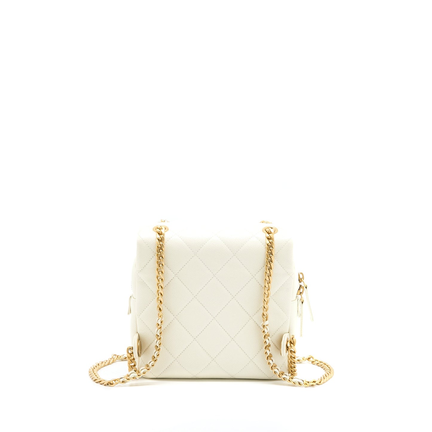 Chanel 22P Flap Backpack Caviar Brushed GHW White