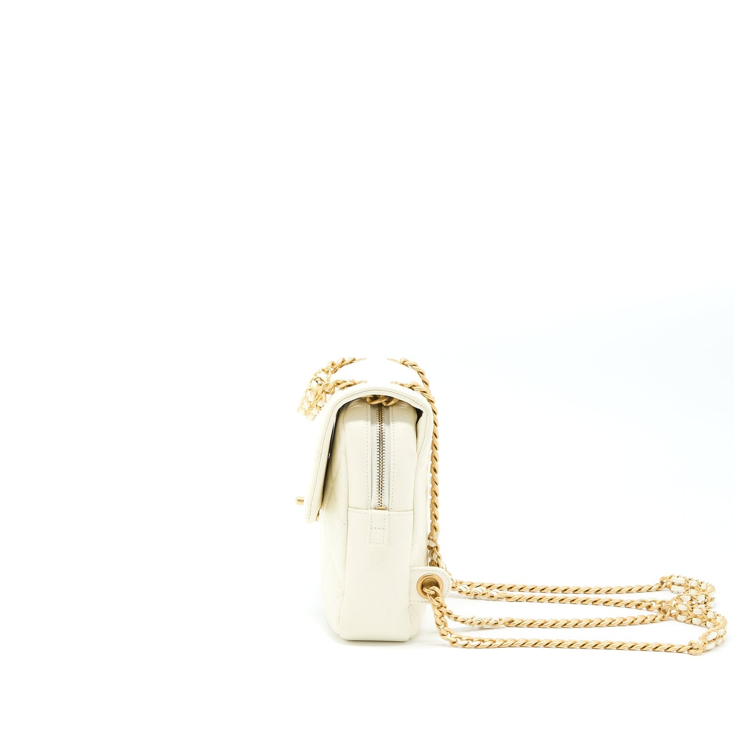 Chanel 22P Flap Backpack Caviar Brushed GHW White