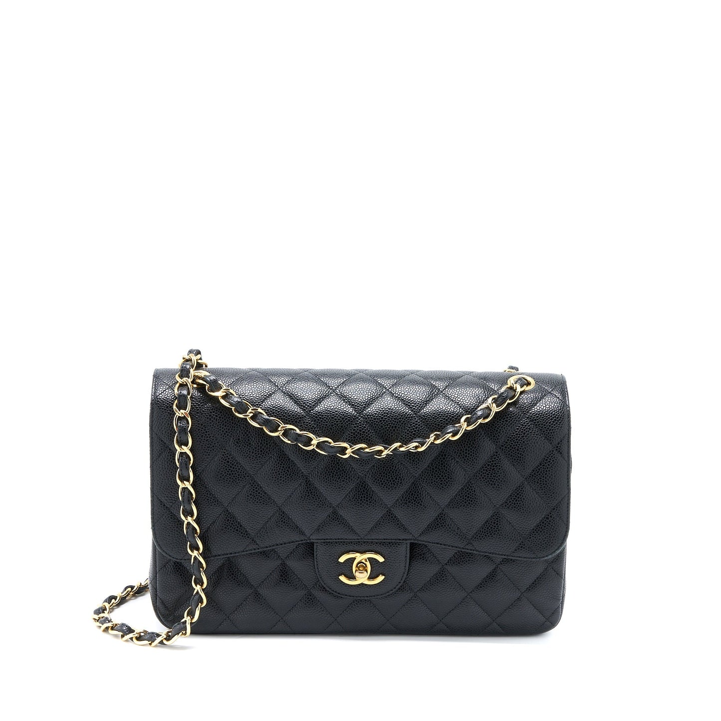 Chanel Jumbo Classic Double Flap Caviar GHW Black Shoulder Bag Black Ghw