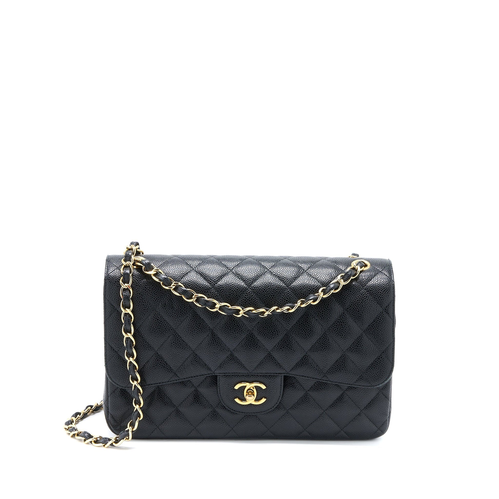 Chanel Jumbo Classic Double Flap Caviar GHW Black Shoulder Bag Black Ghw