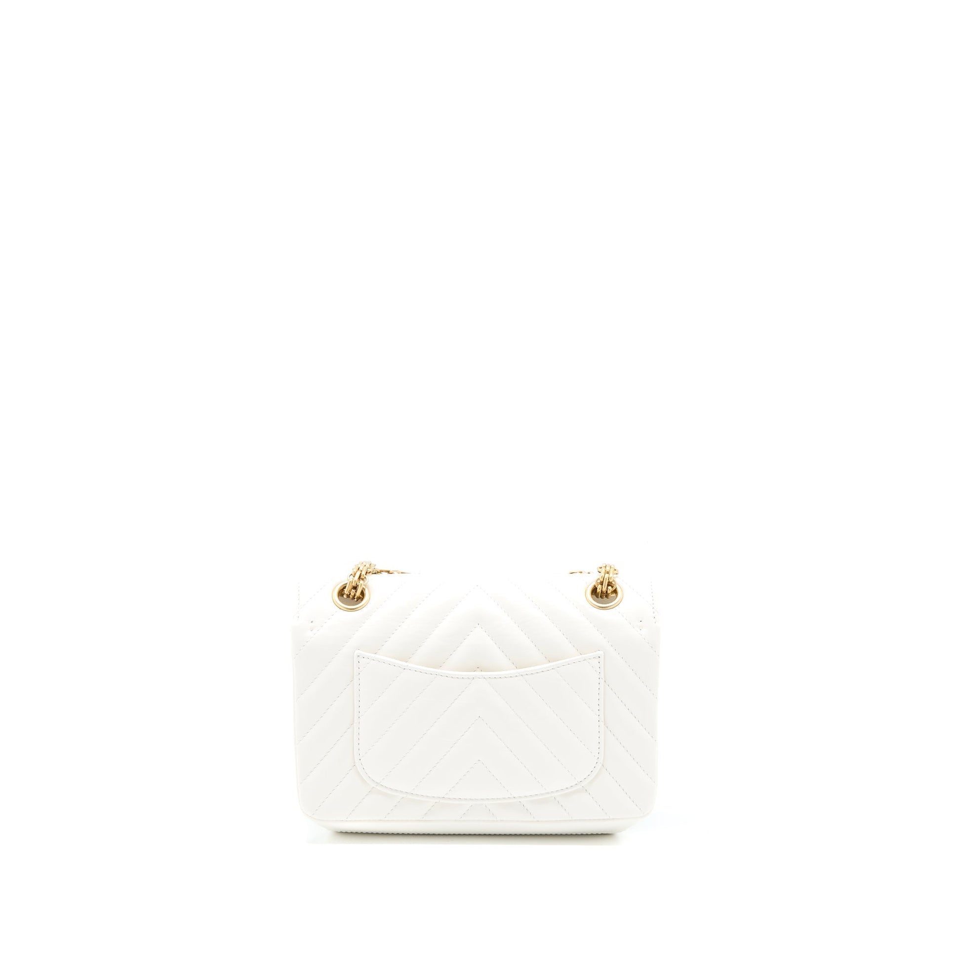 Chanel 2.55 Reissue Chevron Flap Aged Calfskin White Shoulder Bag