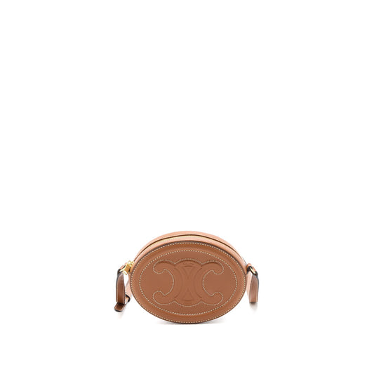 Celine Crossbody Oval Purse Cuirass Triomphe Smooth Calfskin Tan Crossbody Bag