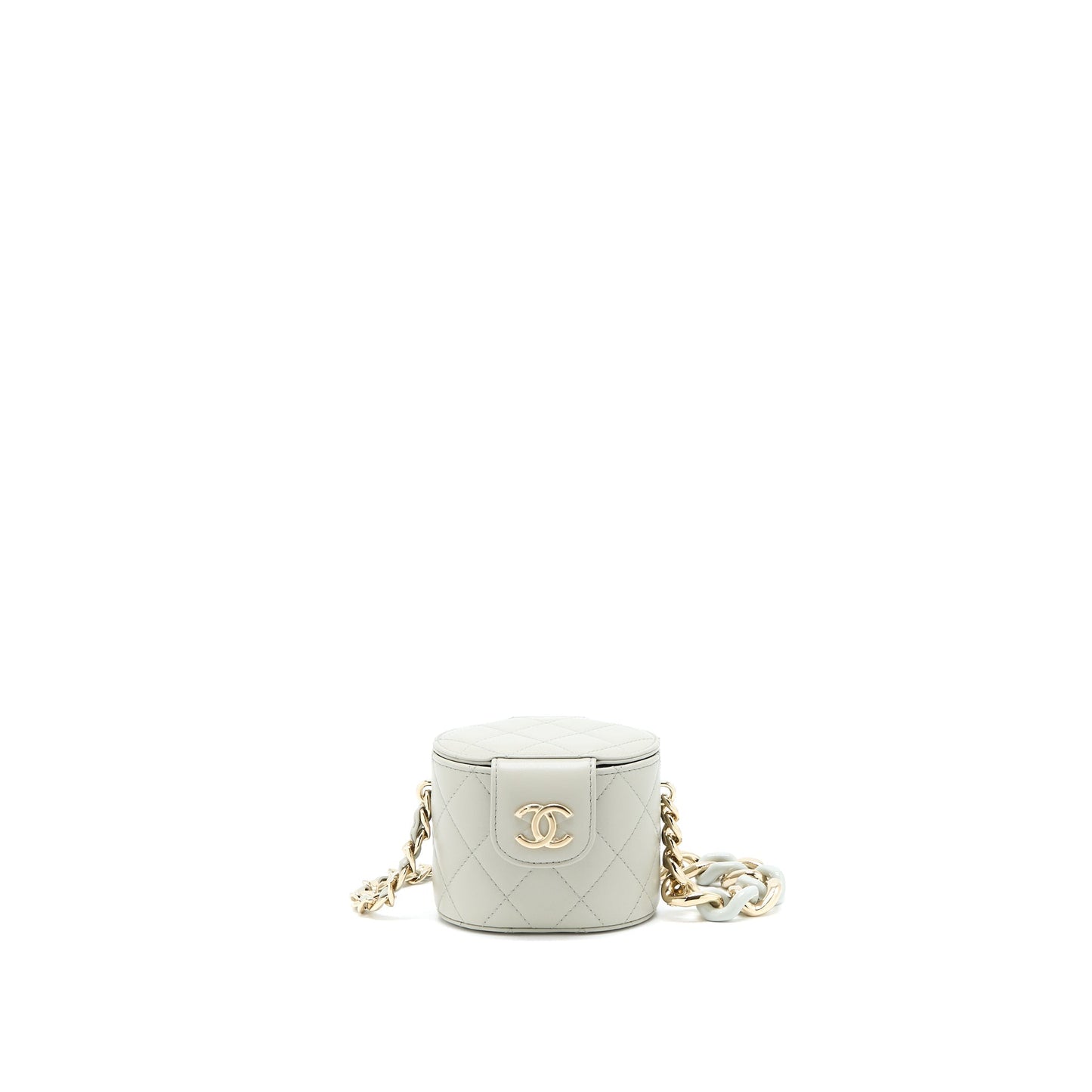 Chanel Giant Vanity Lambskin Light LGHW Grey Mini Bag
