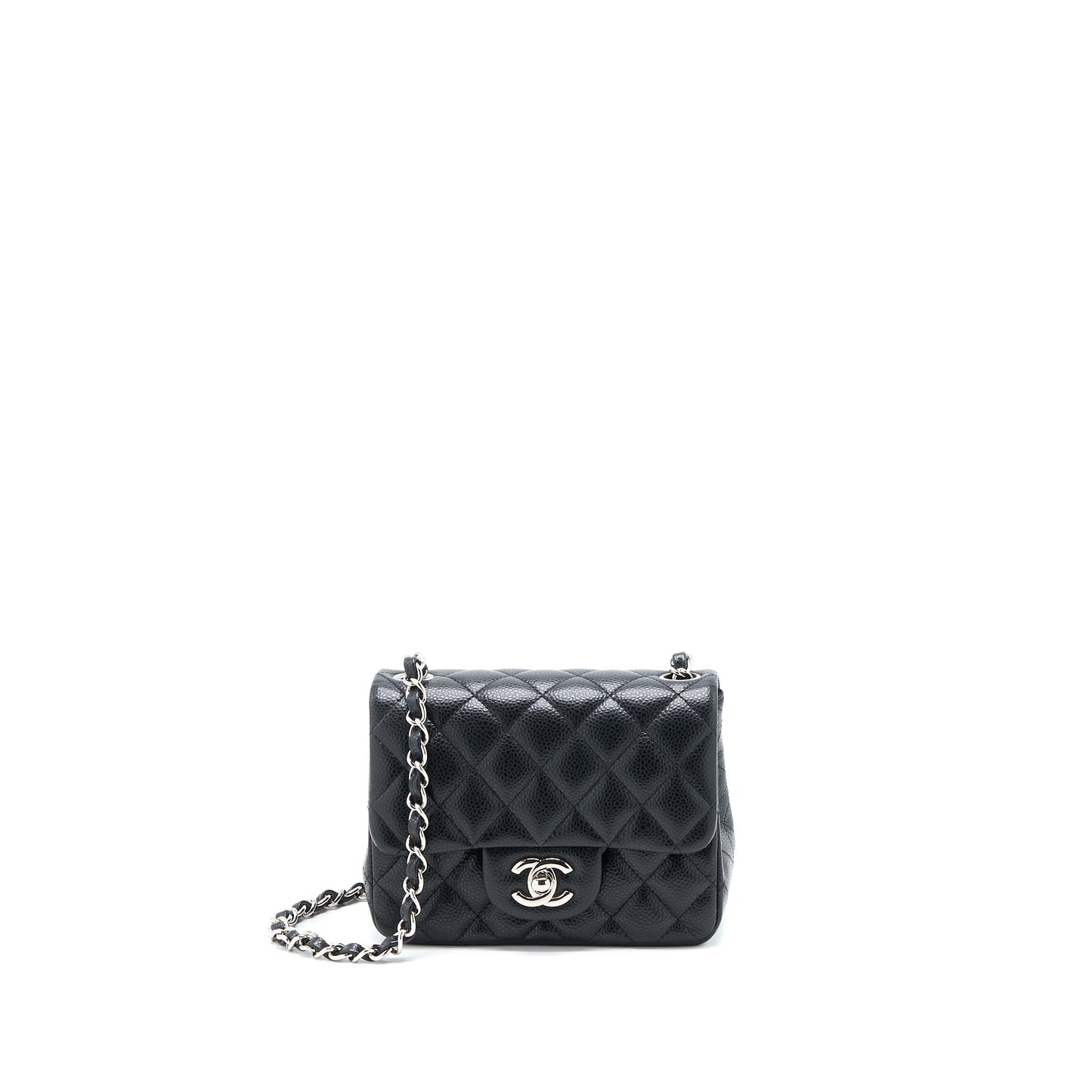 Chanel Classic Square Flap Caviar SHW Black Shoulder Bag