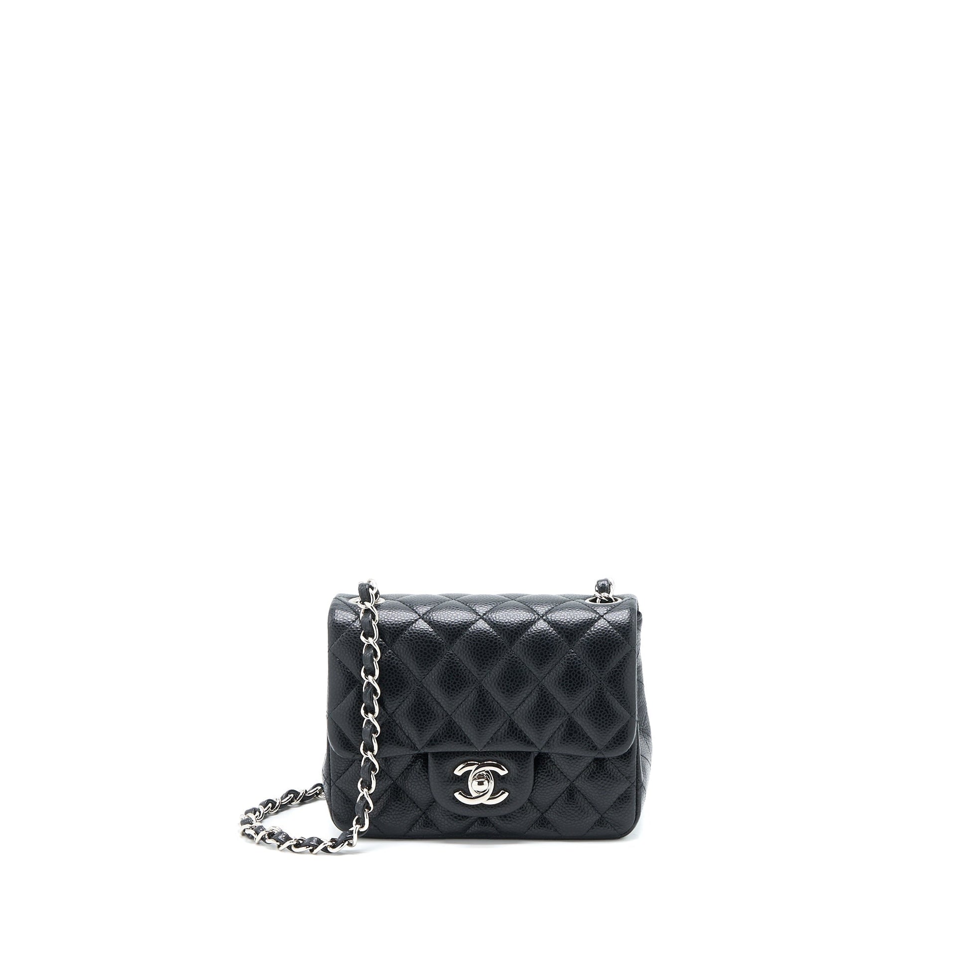 Chanel Classic Square Flap Caviar SHW Black Shoulder Bag