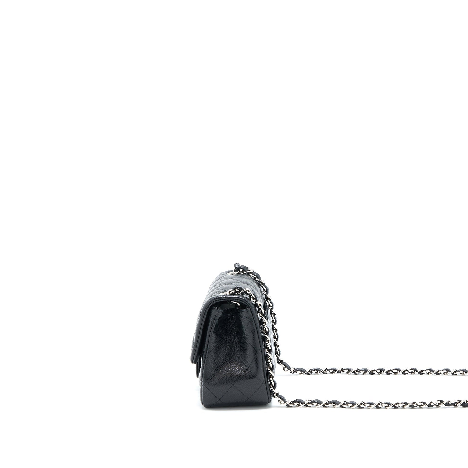 Chanel Classic Square Flap Caviar SHW Black Shoulder Bag