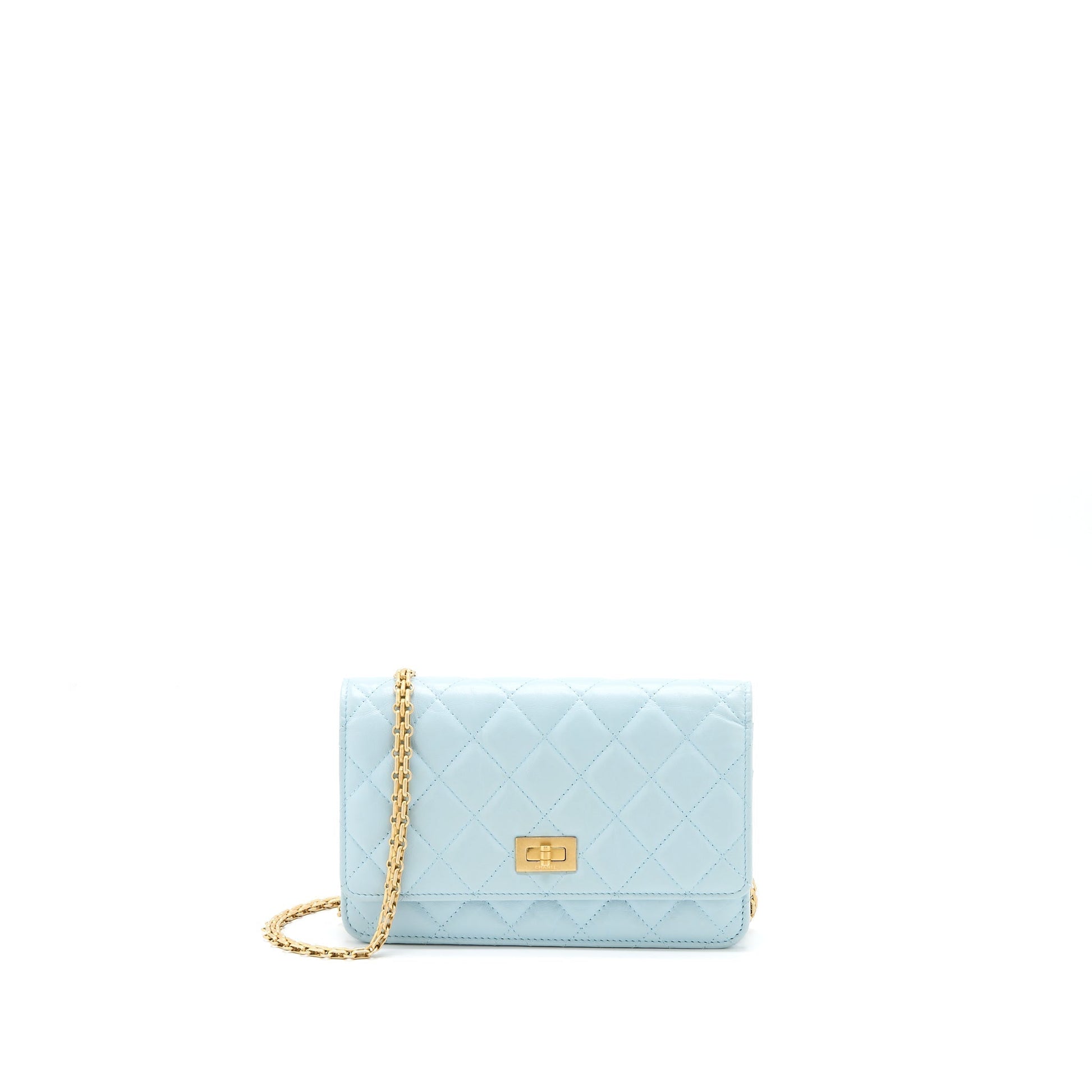 Chanel 2.55 Reissue On Aged Calfskin Light Blue Wallet Case