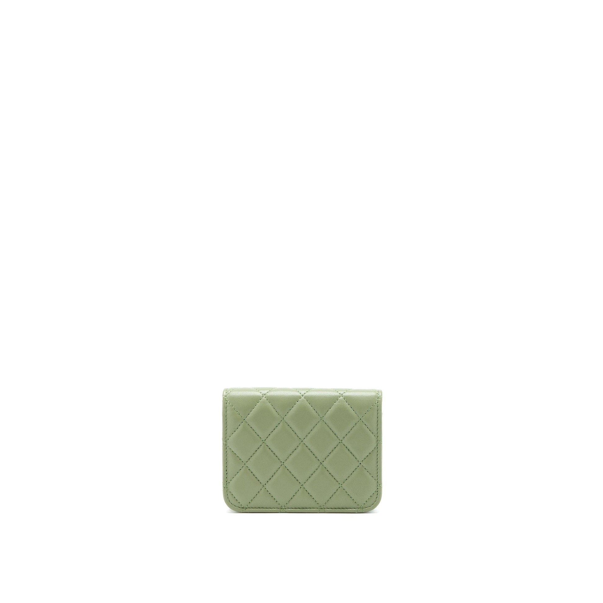 Chanel Pearl Crush Flap Lambskin GHW Green Shoulder Bag