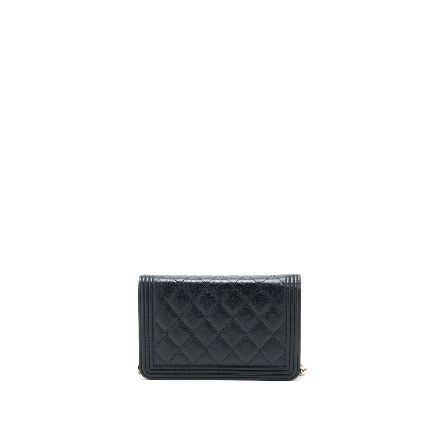 Chanel Boy On Caviar LGHW Black Wallet Case Lghw 1