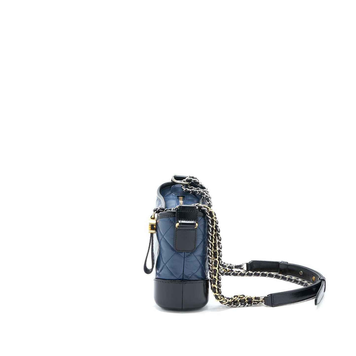 Chanel Gabrielle Hobo Aged Calfskin Navy Hardware Multicolour Black Small Shoulder Bag