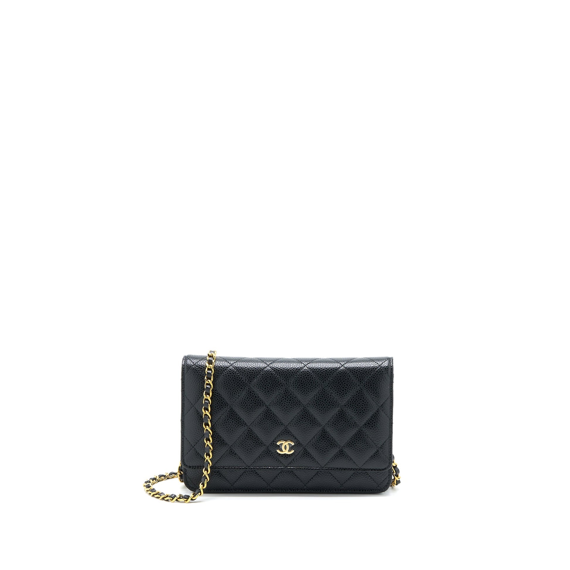 Chanel Classic On Caviar GHW Microchip Black Wallet Case Microchip 14