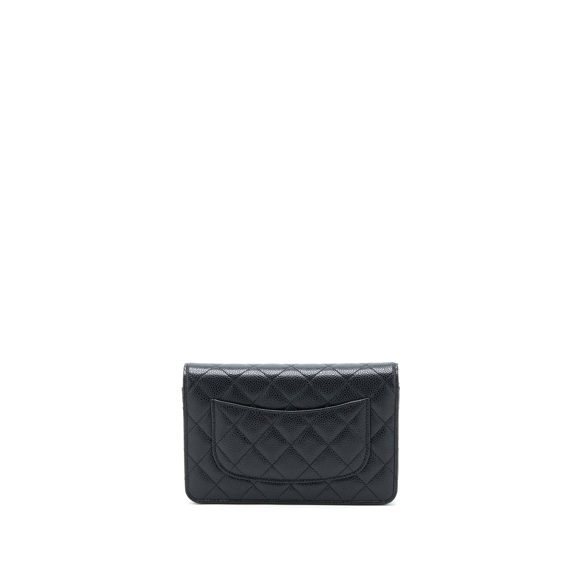 Chanel Classic On Caviar GHW Microchip Black Wallet Case Microchip 14
