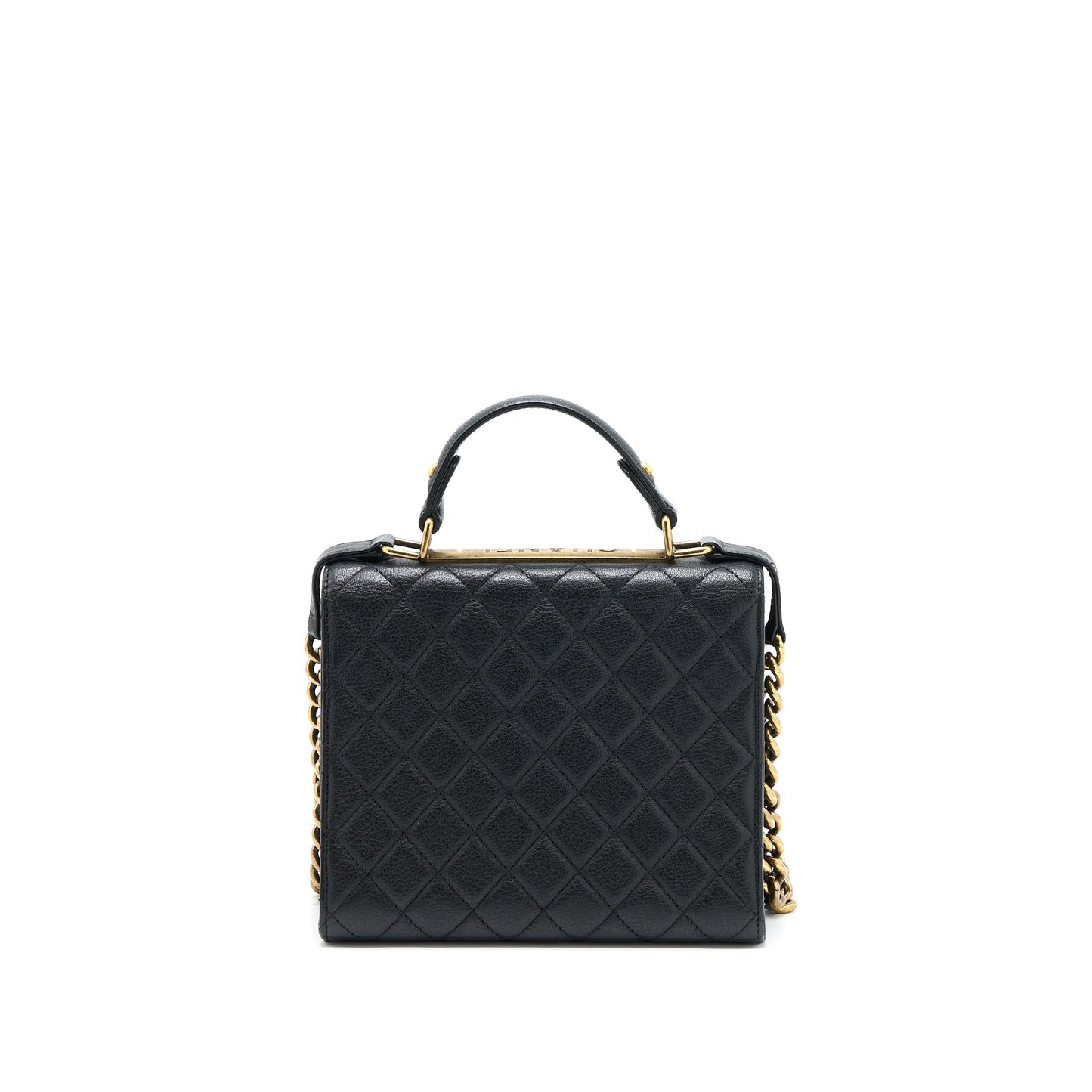 Chanel Rita Top Handle Flap Grained Goatskin Black Shoulder Bag