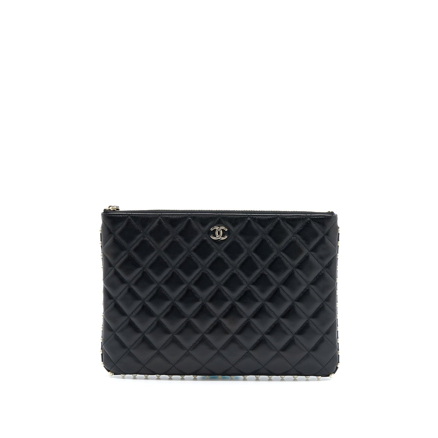 Chanel O- Pearl Aged Calfskin LGHW Black Handbag