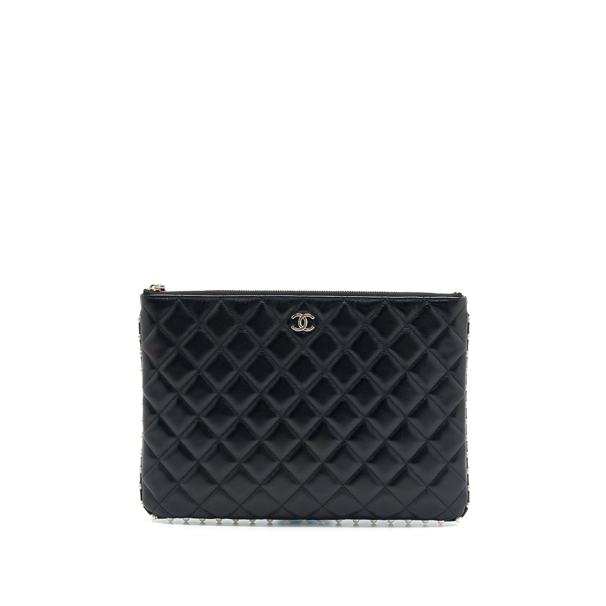 Chanel O- Pearl Aged Calfskin LGHW Black Handbag
