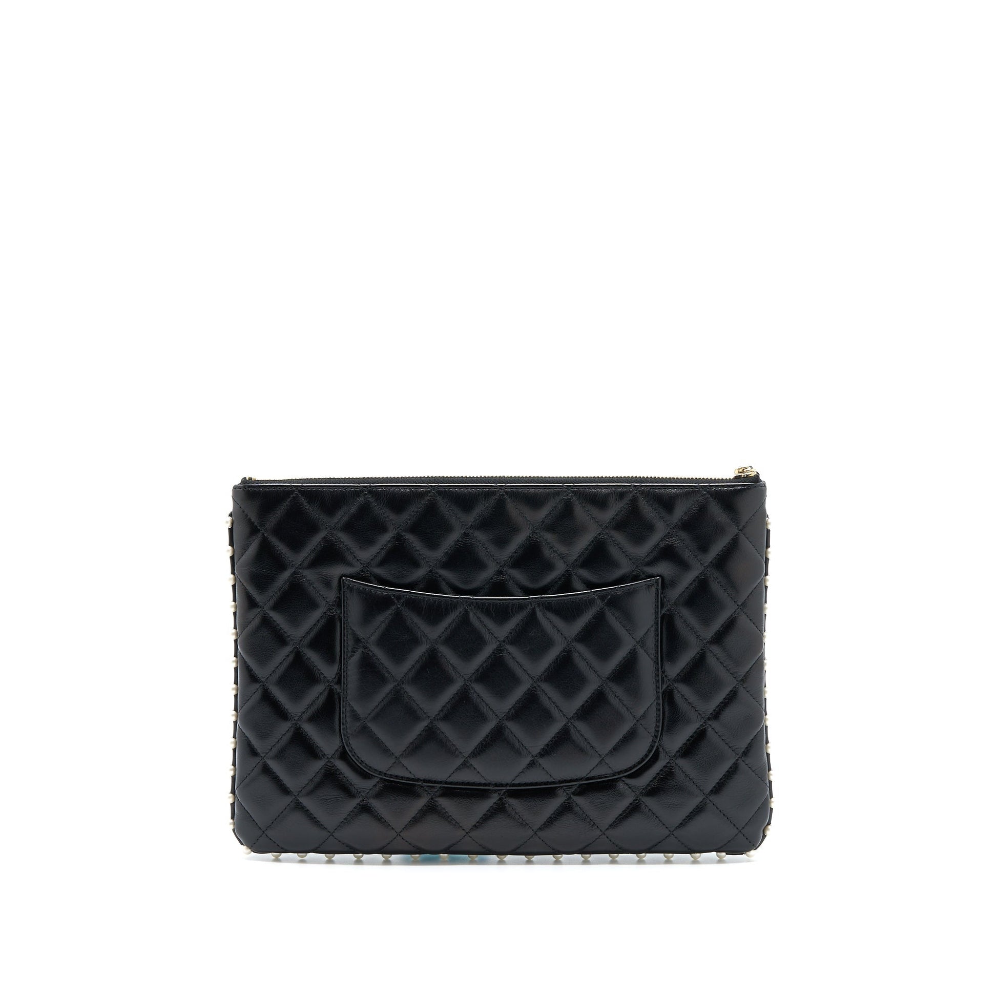 Chanel O- Pearl Aged Calfskin LGHW Black Handbag