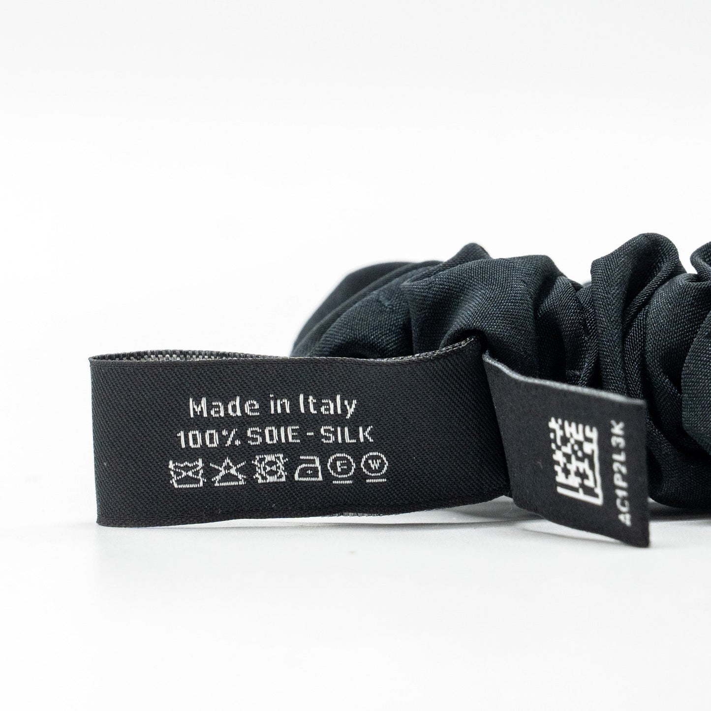 Chanel CC Logo Hair Tie Silk Black Handbag