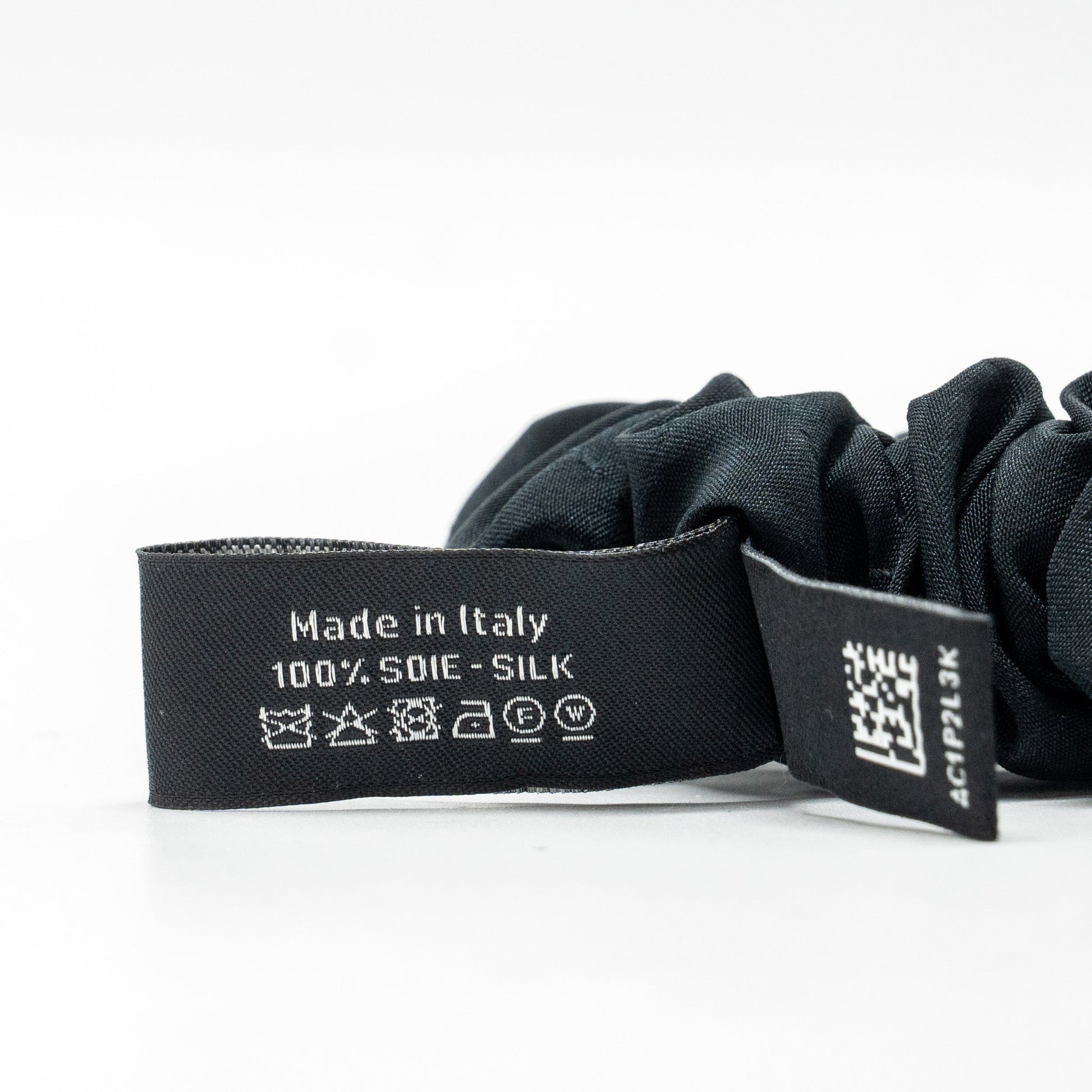 Chanel CC Logo Hair Tie Silk Black Handbag