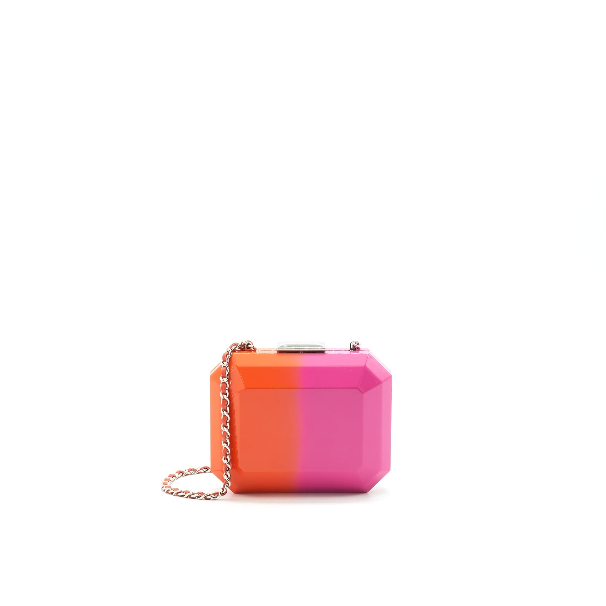 Chanel Runway Minaudiere Pink Orange Clutch Bag