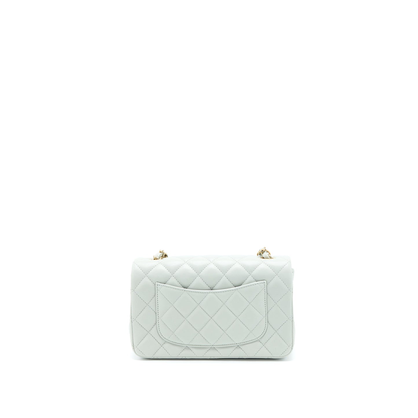 Chanel 23C Rectangular Flap Lambskin Light LGHW Grey Shoulder Bag
