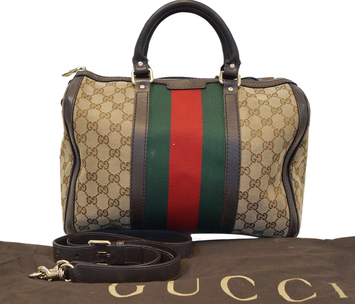 Gucci Web Boston Bag With Signature Web Medium Travel Bag