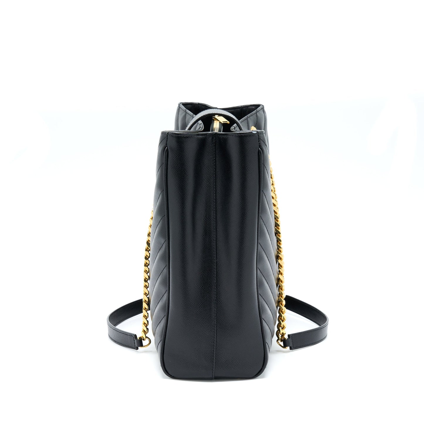 YSL Saint Laurent Chevron Tote Purse Black Tote Bag