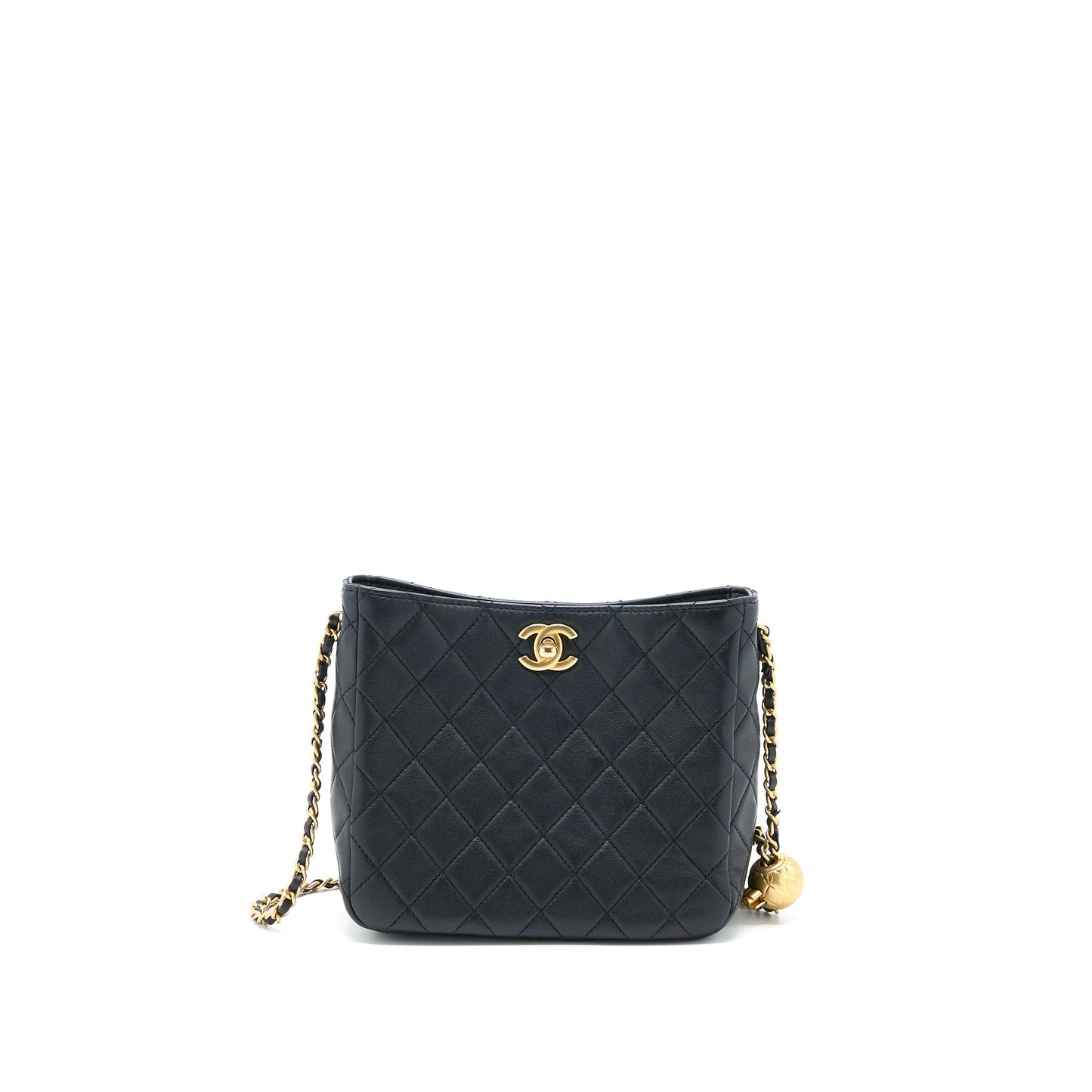 Chanel 23C Pearl Crush Hobo Lambskin Brushed Black Shoulder Bag Microchip 1