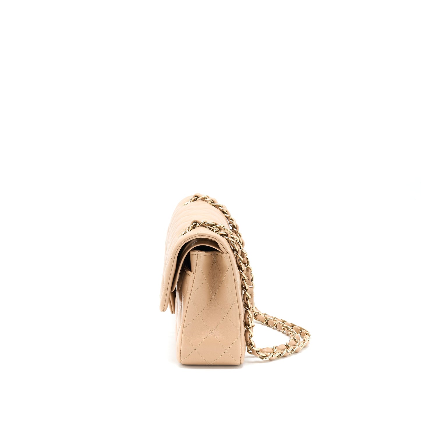Chanel 22B Classic Flap Lambskin LGHW Beige Small Shoulder Bag
