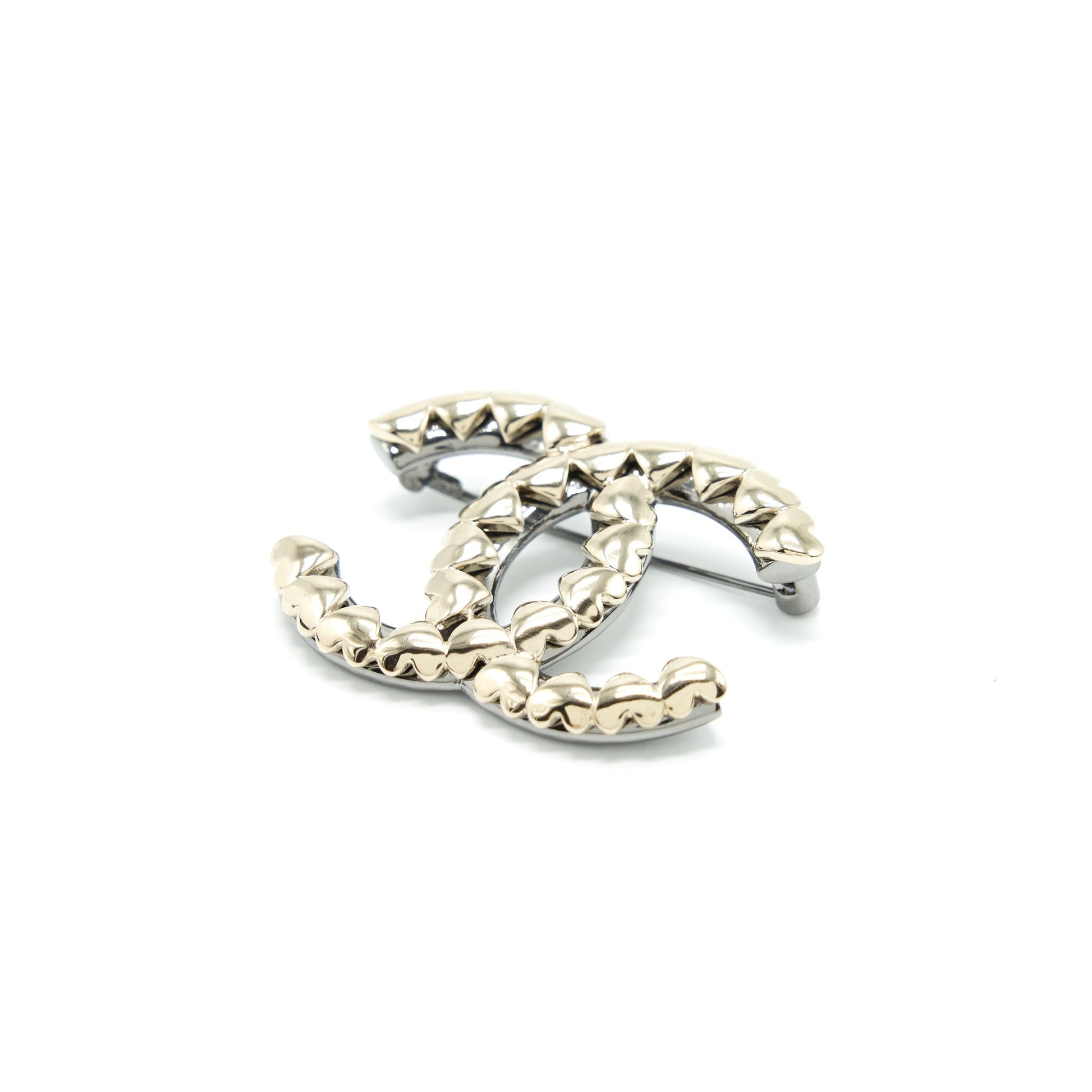 Chanel CC logo hearts brooch lghw Gold Mini Bag