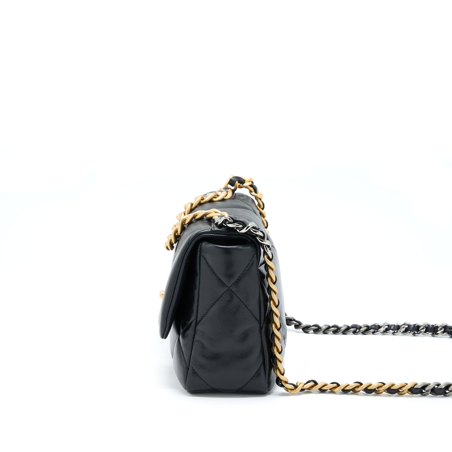 Chanel 19 Lambskin Hardware Microchip Multicolour Black Small Handbag Hardware Microchip