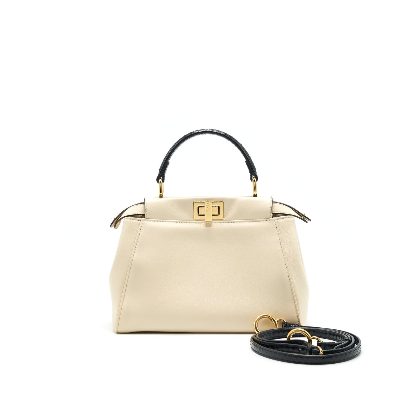 Fendi Handle Purse Camelia Black Travel Bag