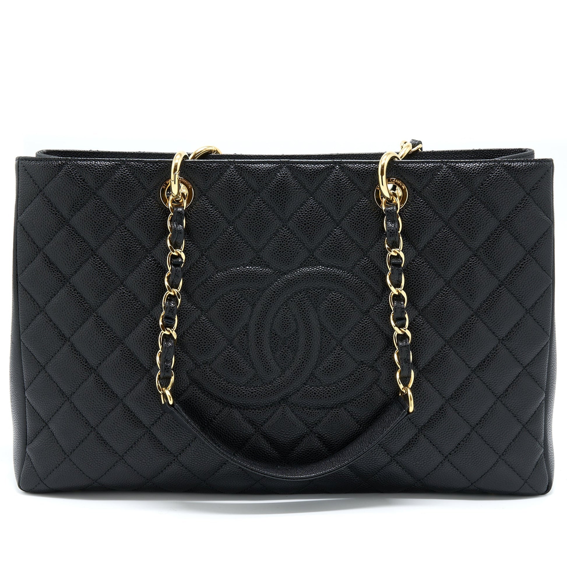 Chanel Grand Shopping XL Caviar GHW Black Tote Bag