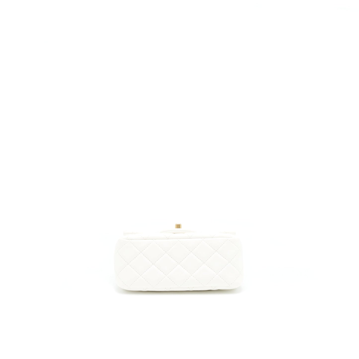 Chanel Pearl Crush Square Flap GHW White Shoulder Bag