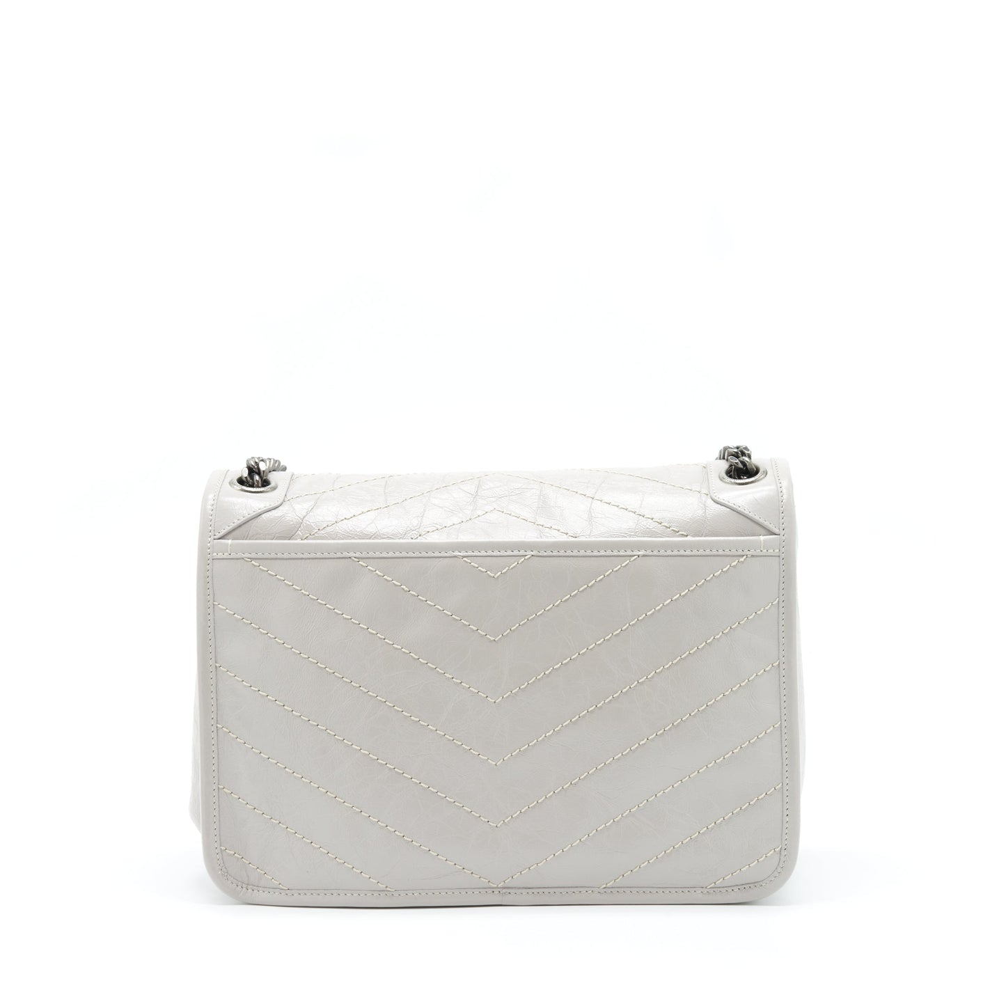 YSL Saint Laurent Saint Laurent Niki Purse Calfskin Light Grey Medium Travel Bag