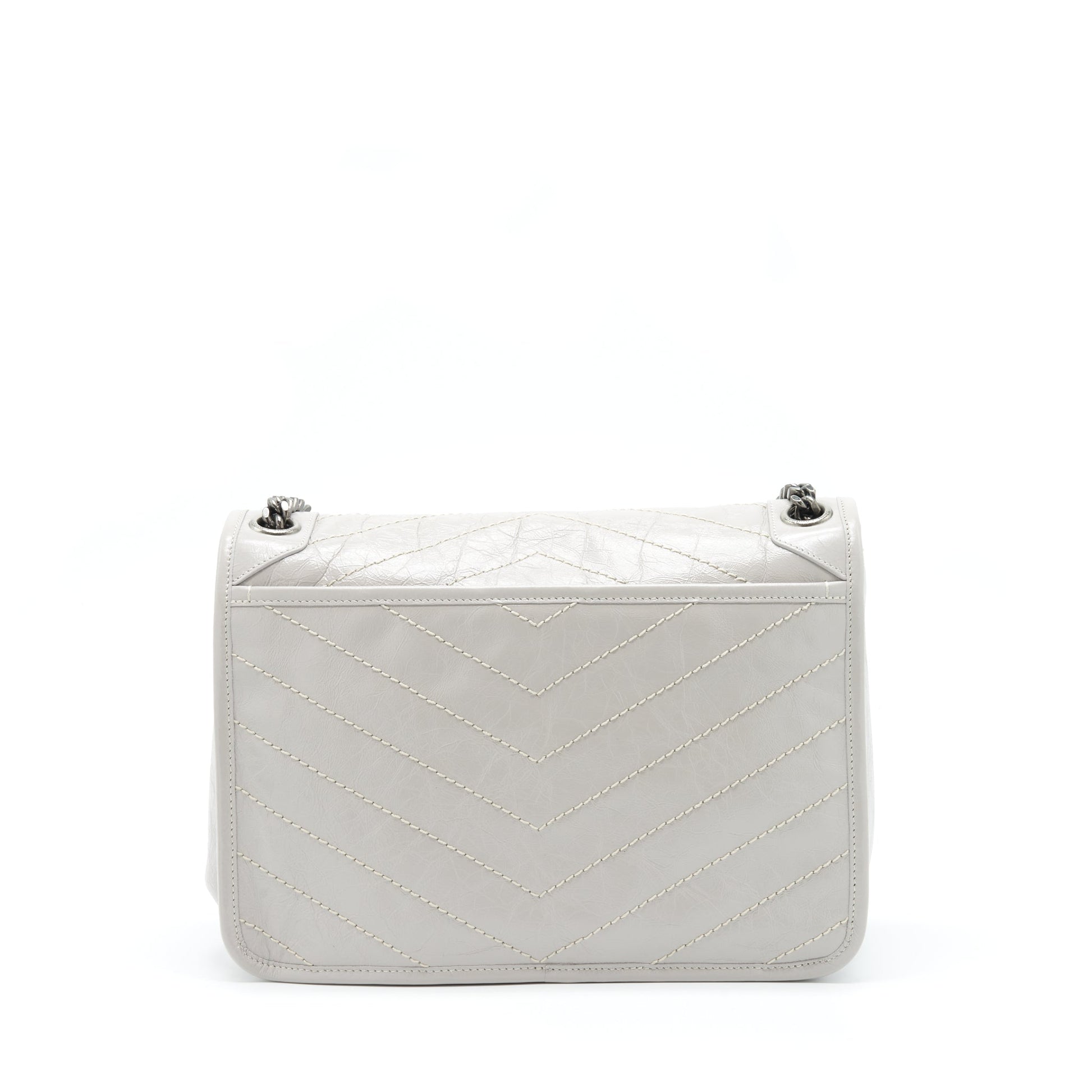 YSL Saint Laurent Saint Laurent Niki Purse Calfskin Light Grey Medium Travel Bag