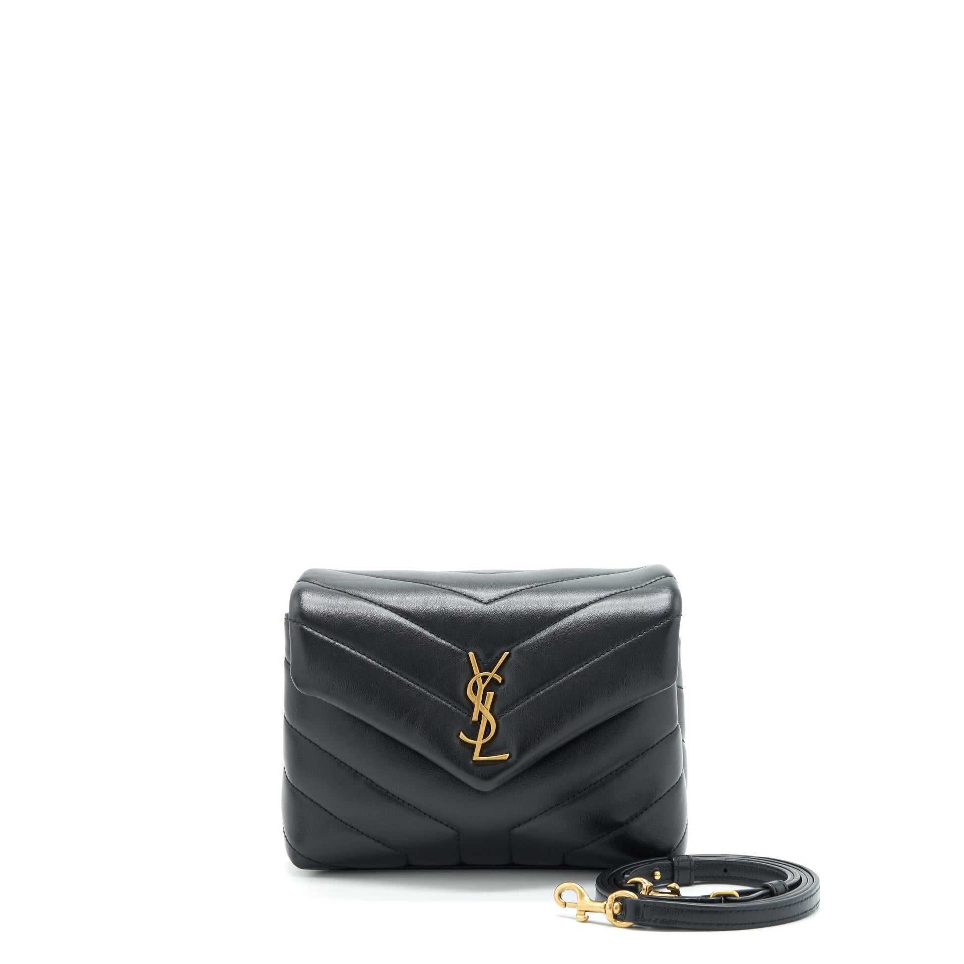 YSL Saint Laurent Toy Loulou Purse Travel Bag Quilted Black