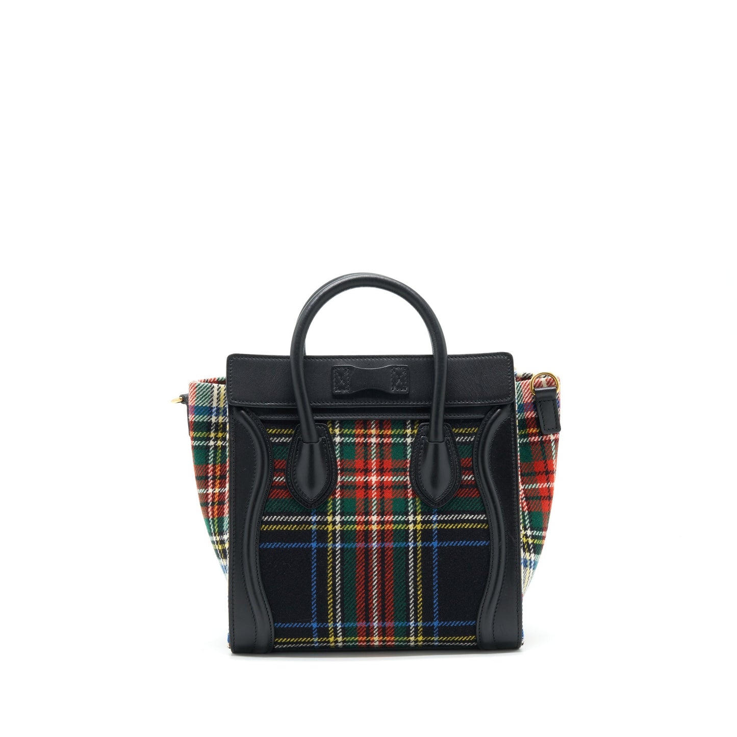 Celine Nano Luggage Purse Fabric Multicolour Handbag Leather Travel Bag