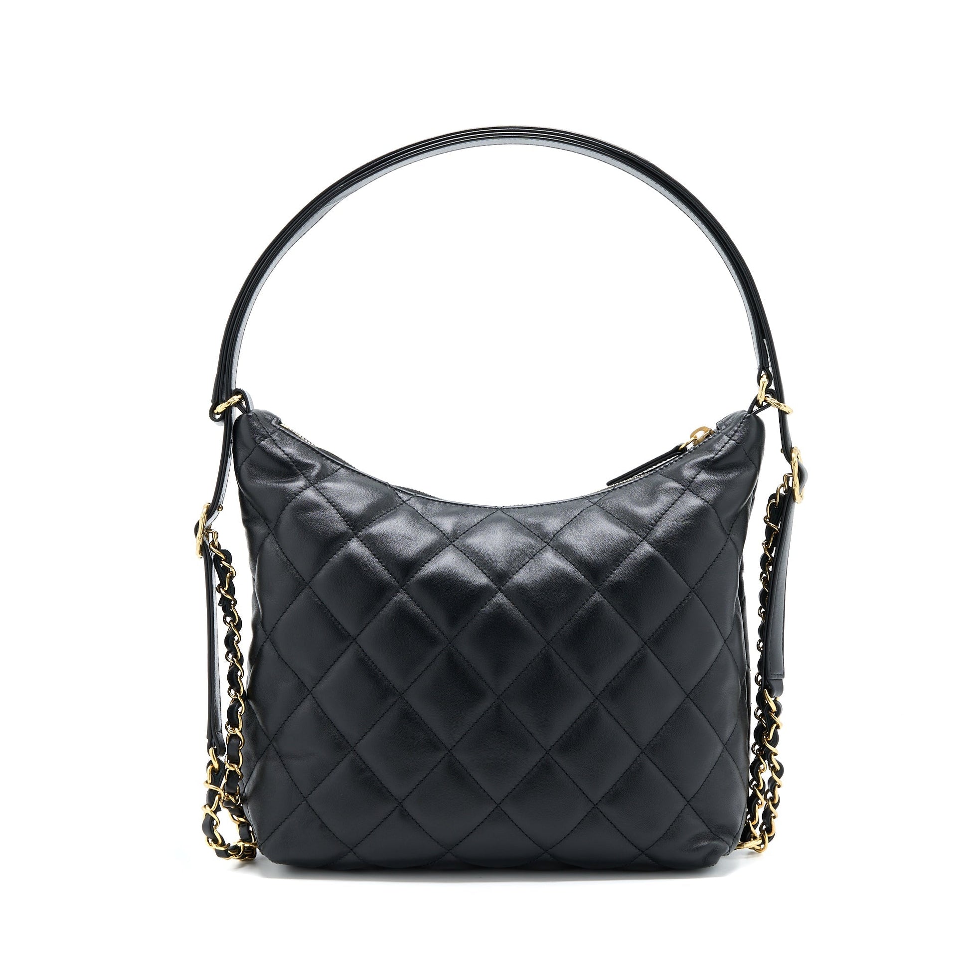 Chanel 22B Hobo Lambskin GHW Microchip Black Shoulder Bag