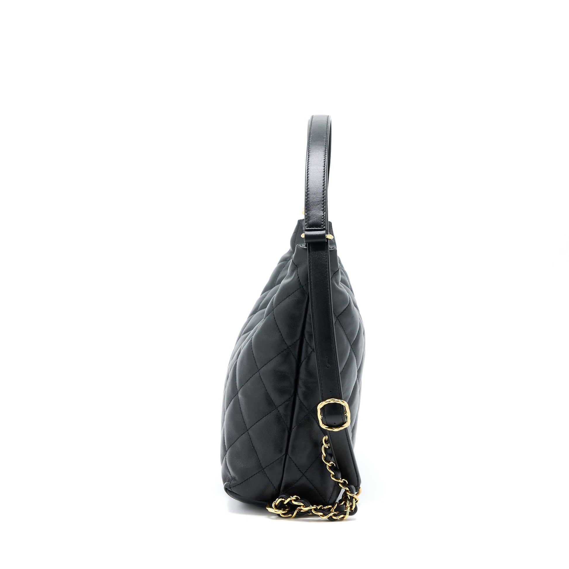 Chanel 22B Hobo Lambskin GHW Microchip Black Shoulder Bag