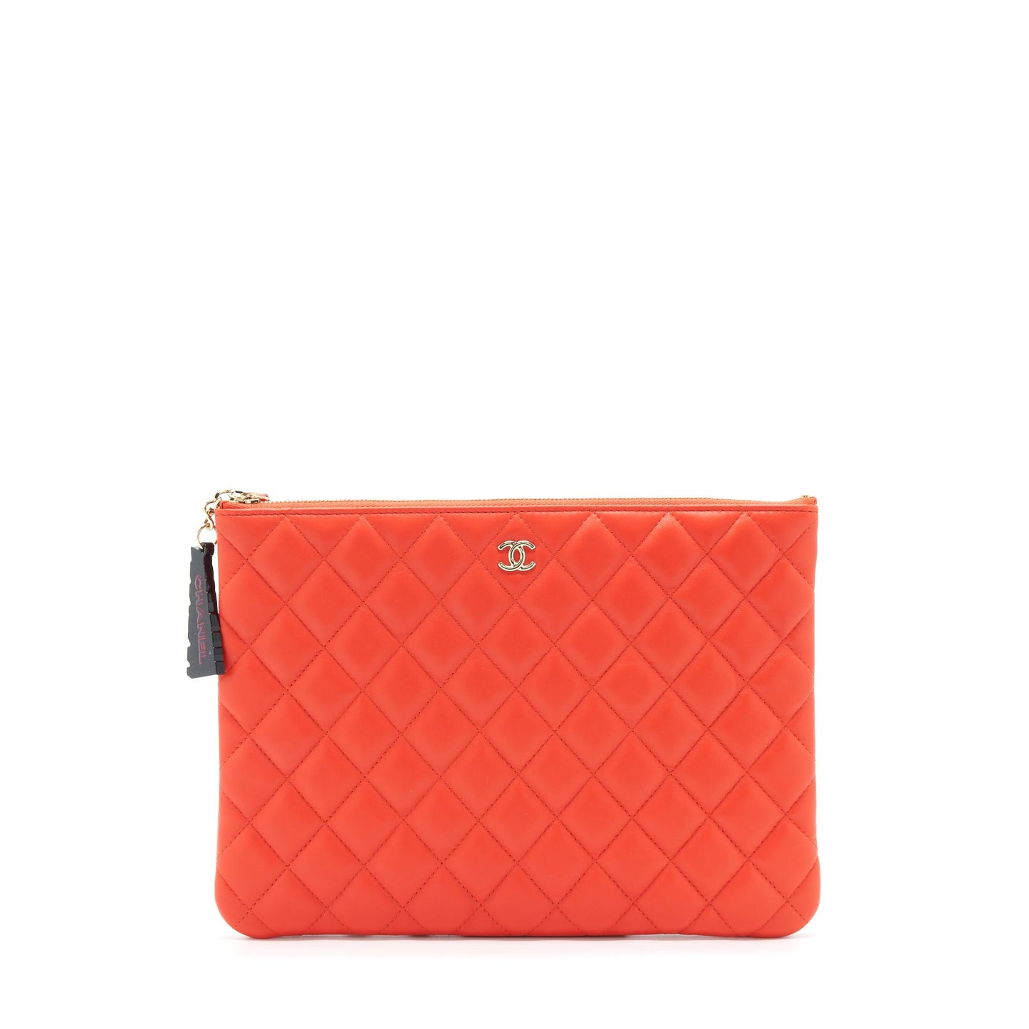 Chanel Habana O Lambskin GHW Red Handbag