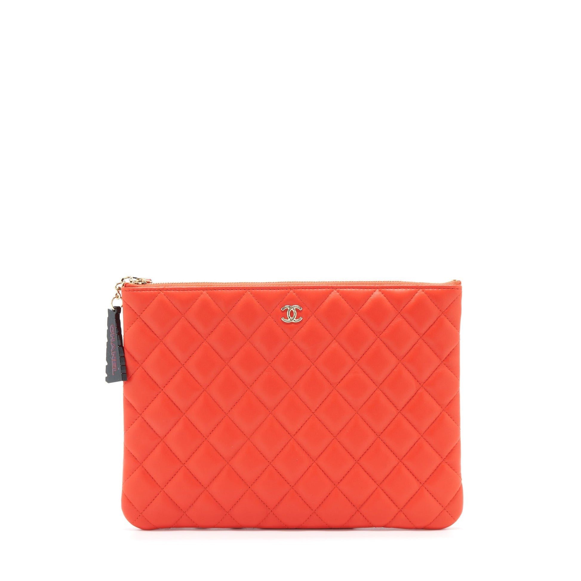 Chanel Habana O Lambskin GHW Red Handbag