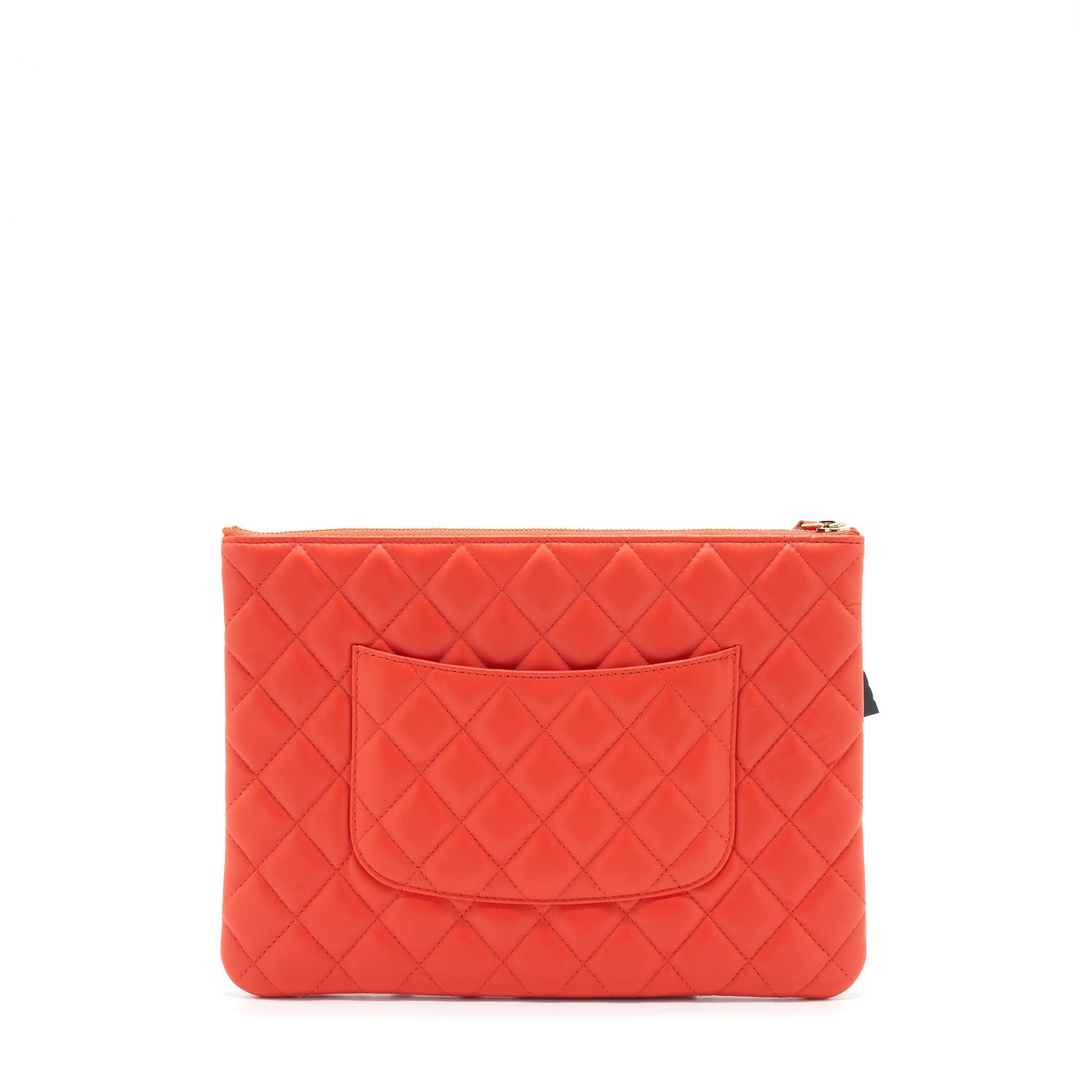 Chanel Habana O Lambskin GHW Red Handbag