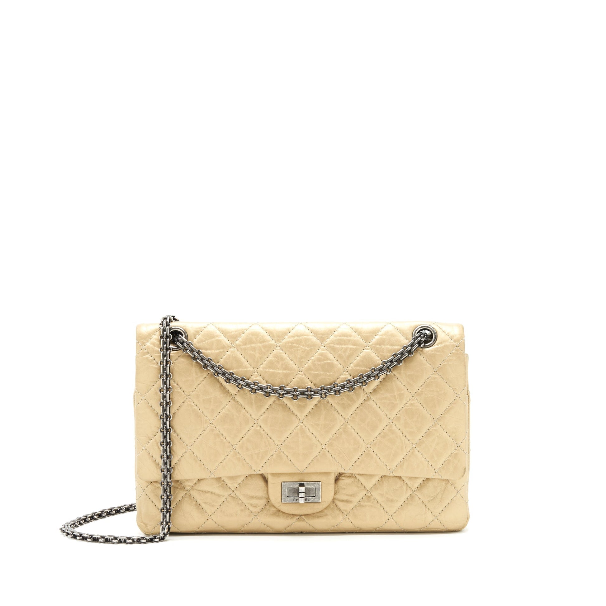 Chanel 2.55 Reissue 226 Double Flap Ruthenium Shoulder Bag