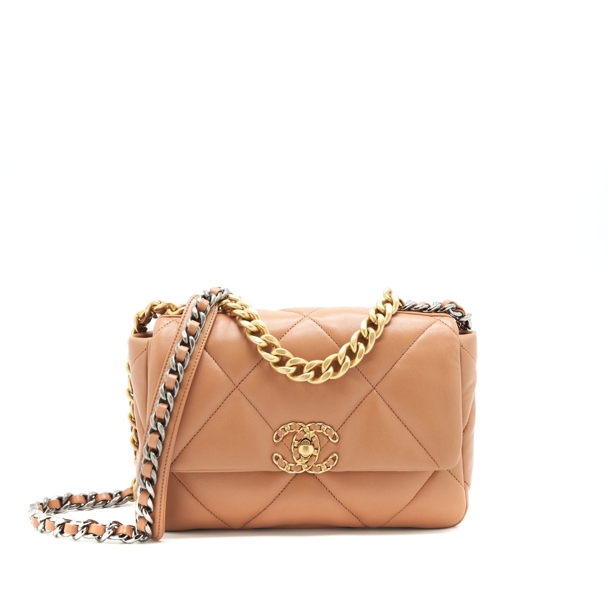 Chanel 21P Caramel 19 Flap GHW Small Shoulder Bag
