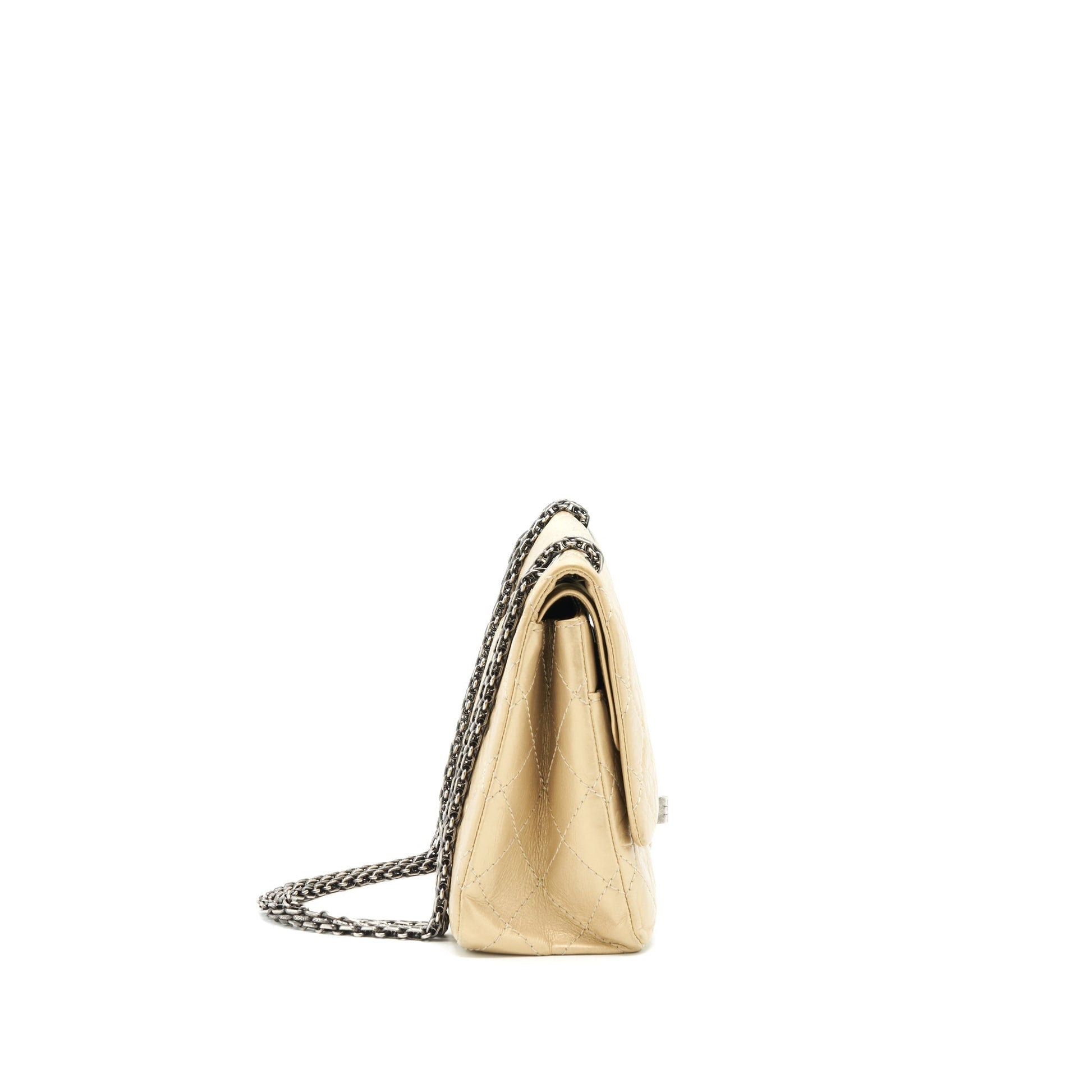 Chanel 2.55 Reissue 226 Double Flap Ruthenium Shoulder Bag