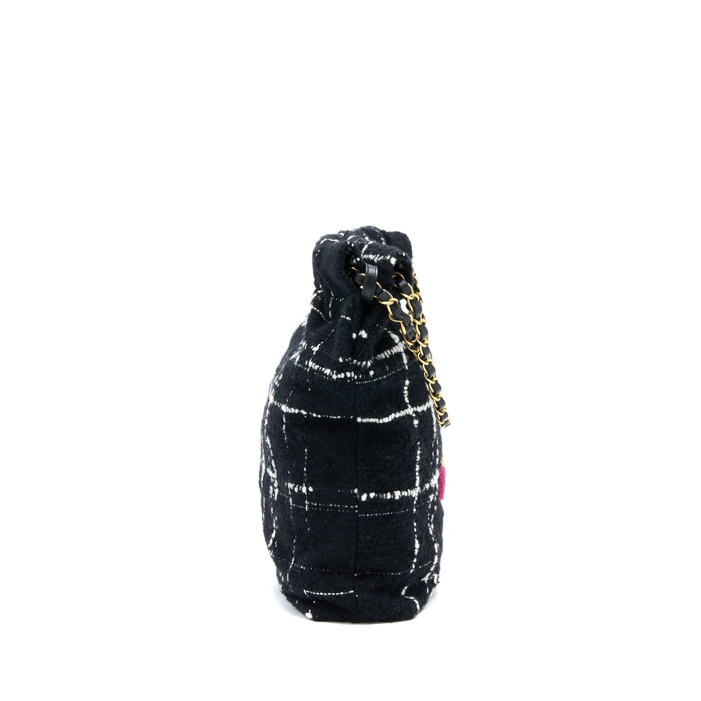 Chanel 22 Tweed GHW Microchip Multicolour Handbag