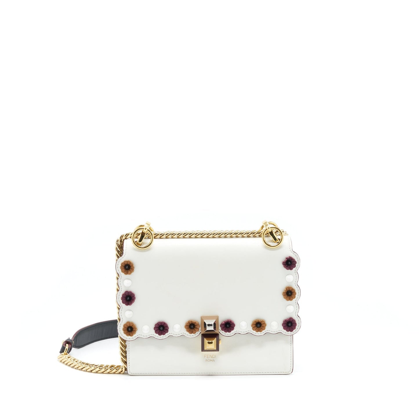 Fendi Kan Purse Multicolour And Hardware White Gold Silver Travel Bag