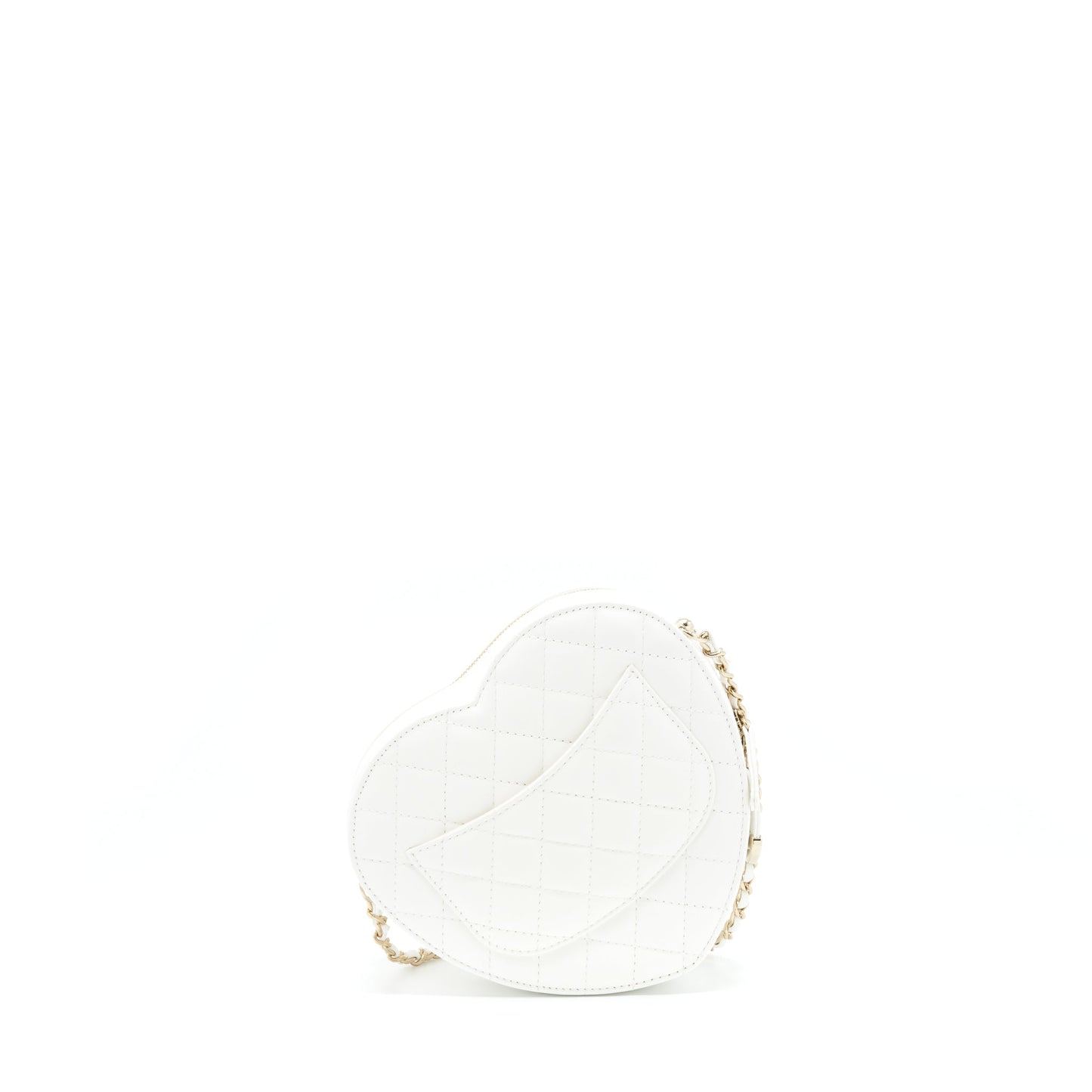Chanel 22S Heart Lambskin LGHW Microchip White Handbag Microchip 1