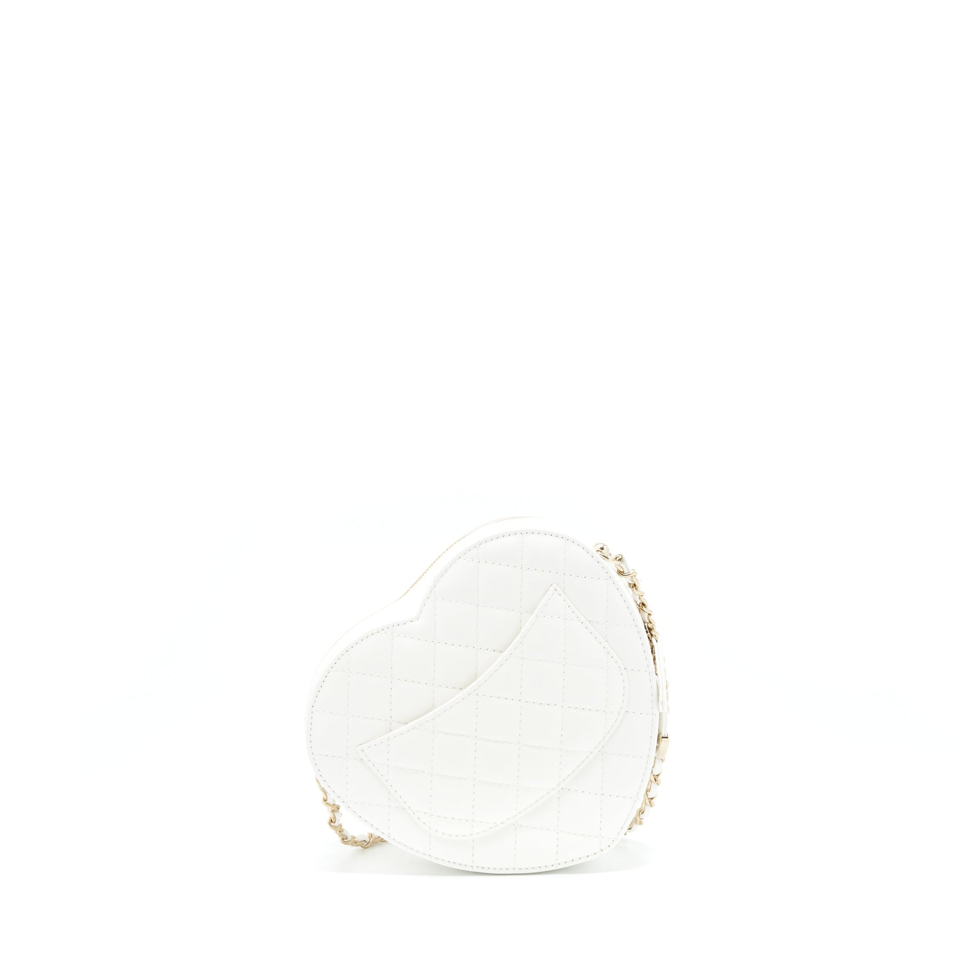 Chanel 22S Heart Lambskin LGHW Microchip White Handbag Microchip 1